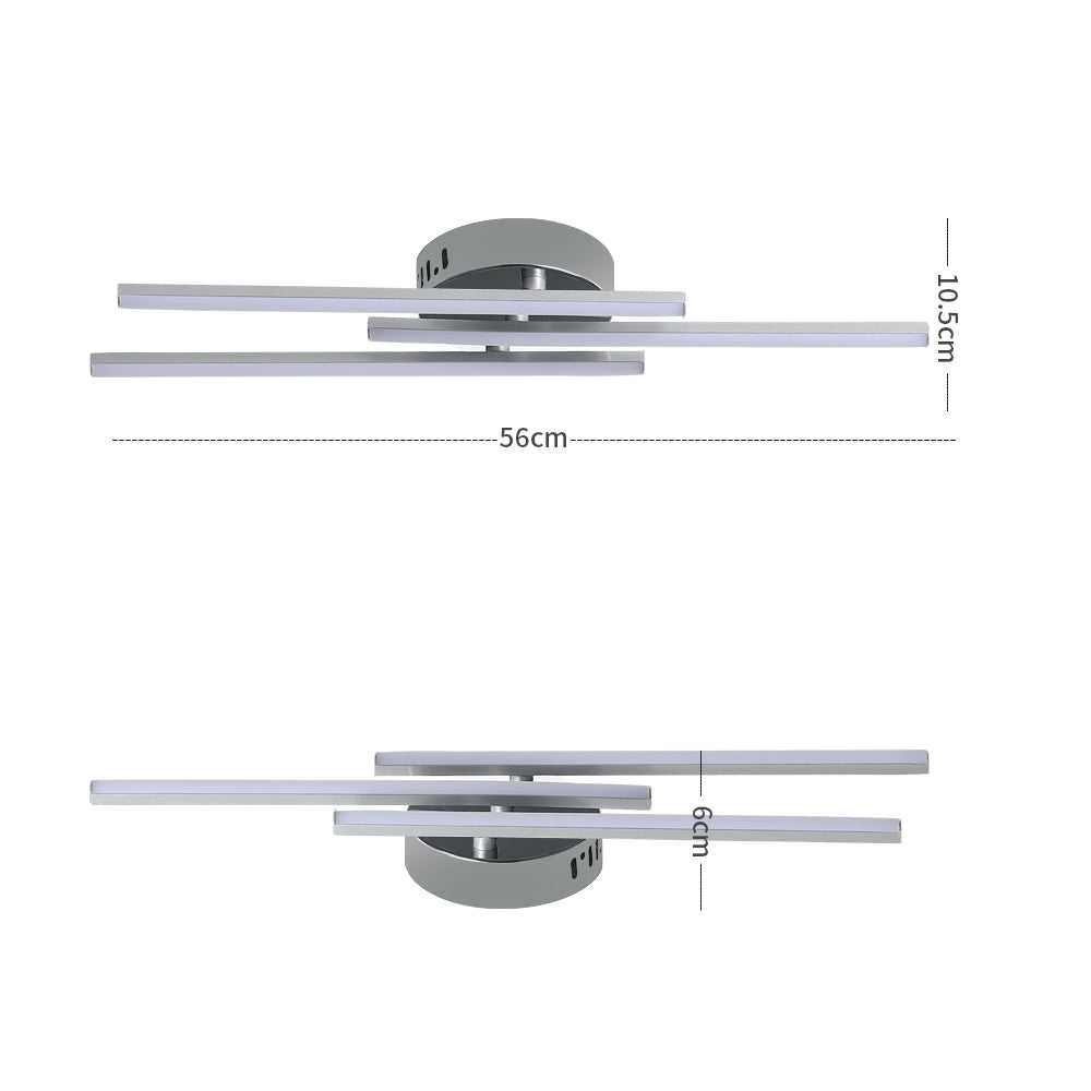 Ceiling Light - Silver Aluminium Frame, White Light
