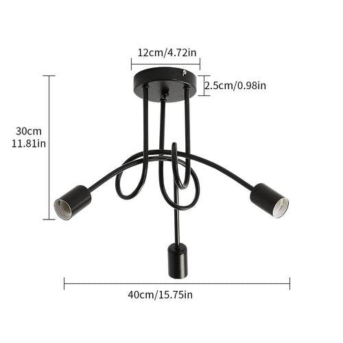 Ceiling Light - Black Metal Frame