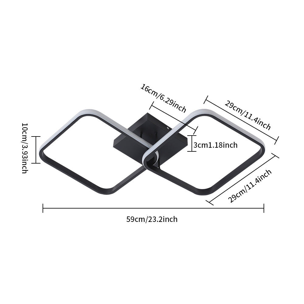 Ceiling Light - Black Aluminium Frame, White Light