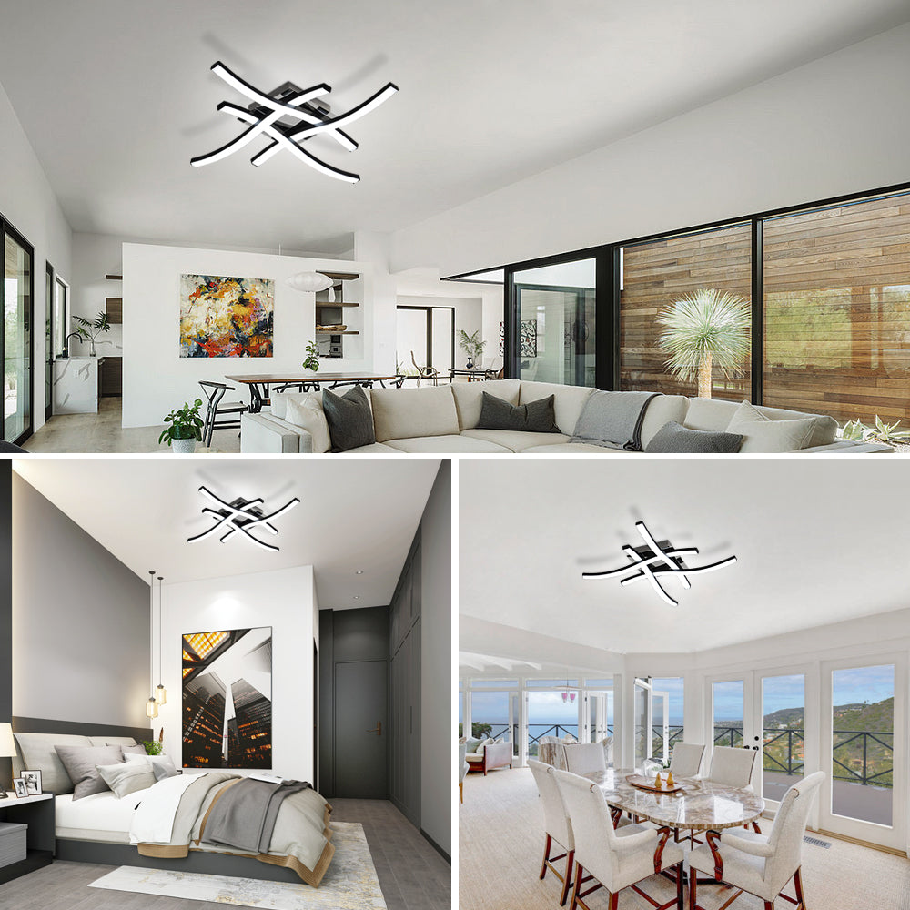 Ceiling Light - Black Aluminium Frame, White Light