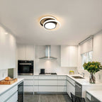 Ceiling Light - Black & White Aluminium Frame, Warm Light