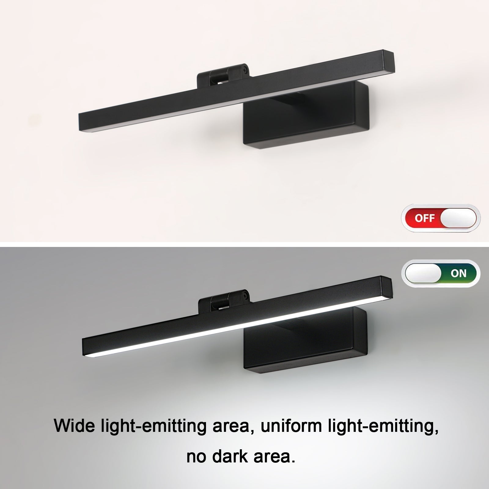 Wall Light - Black Metal Frame, White Light