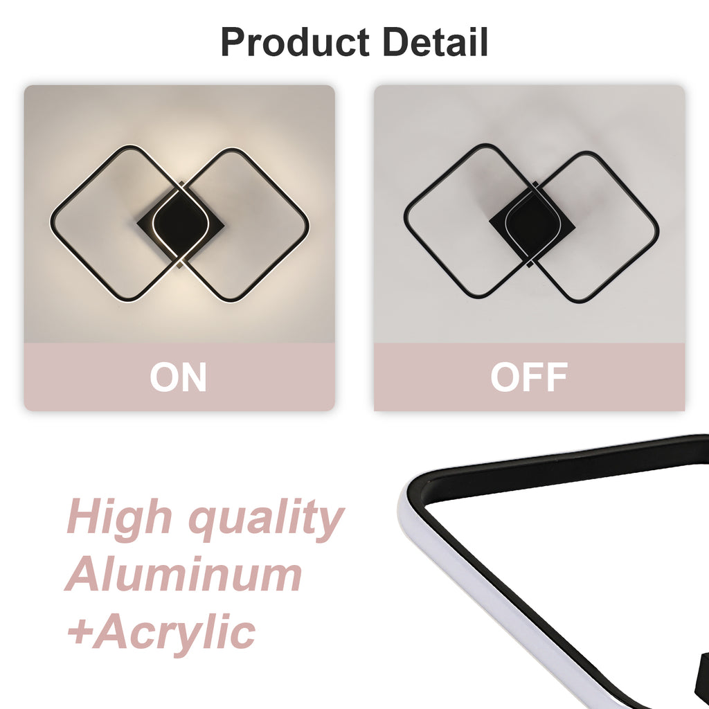Ceiling Light - Black Aluminium Frame, Natural Light