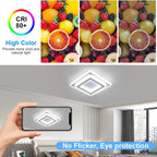Ceiling Light - White Acrylic Frame, White Light