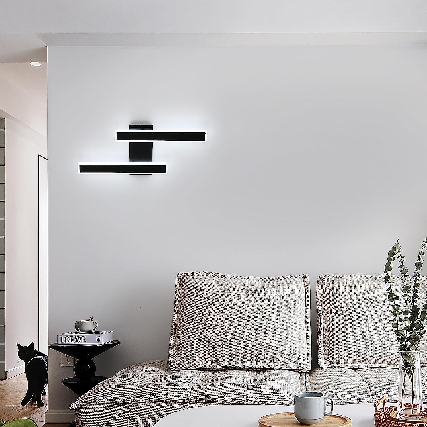 Wall Light - Black Acrylic Frame, White Light