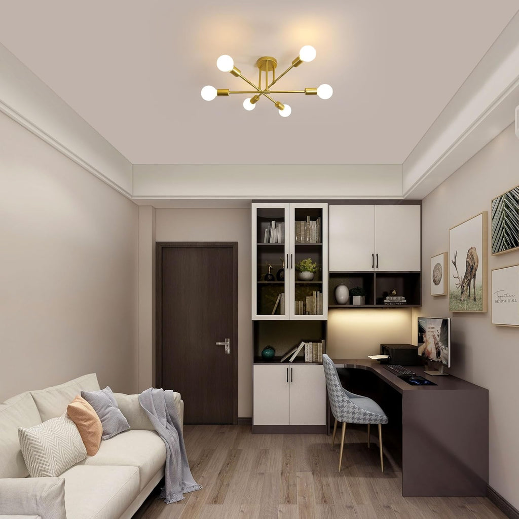 Ceiling Light - Gold Metal Frame