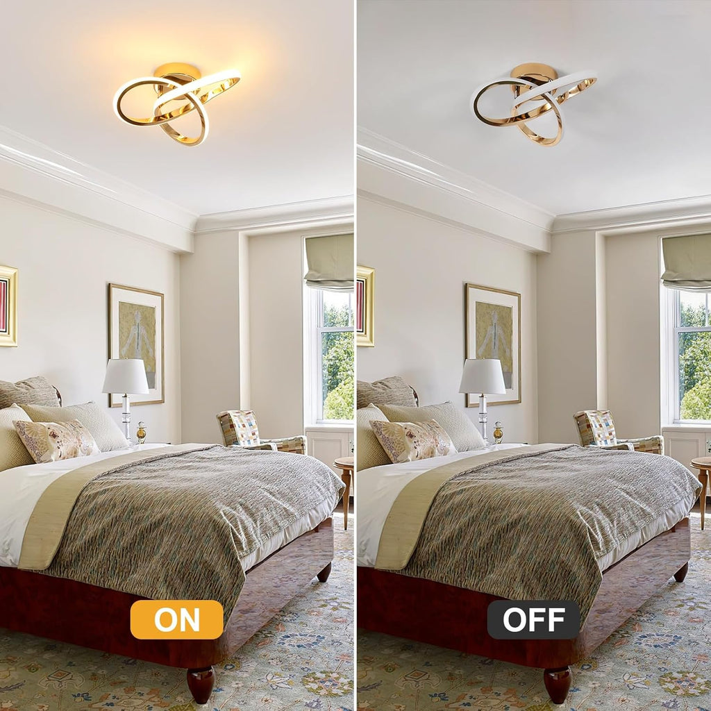 Ceiling Light - Gold Aluminium Frame, Warm Light