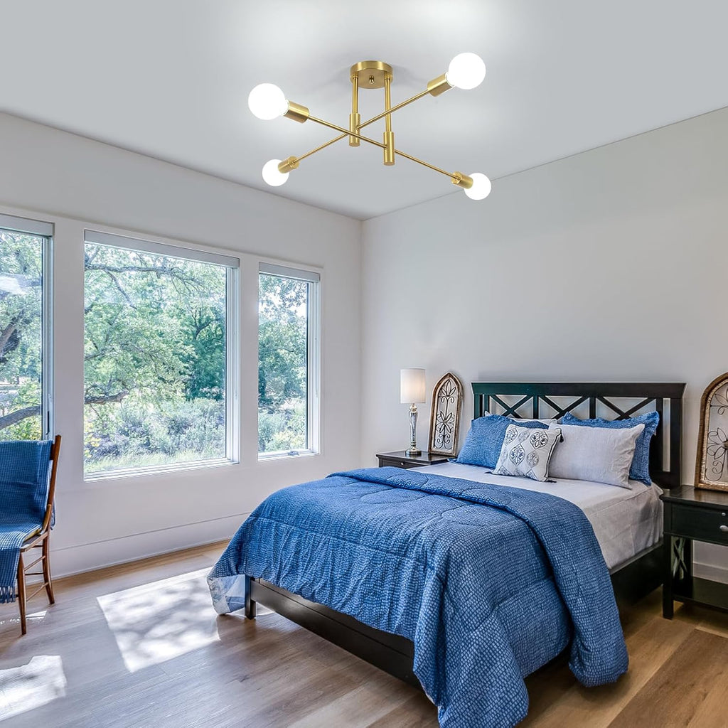 Ceiling Light - Gold Metal Frame