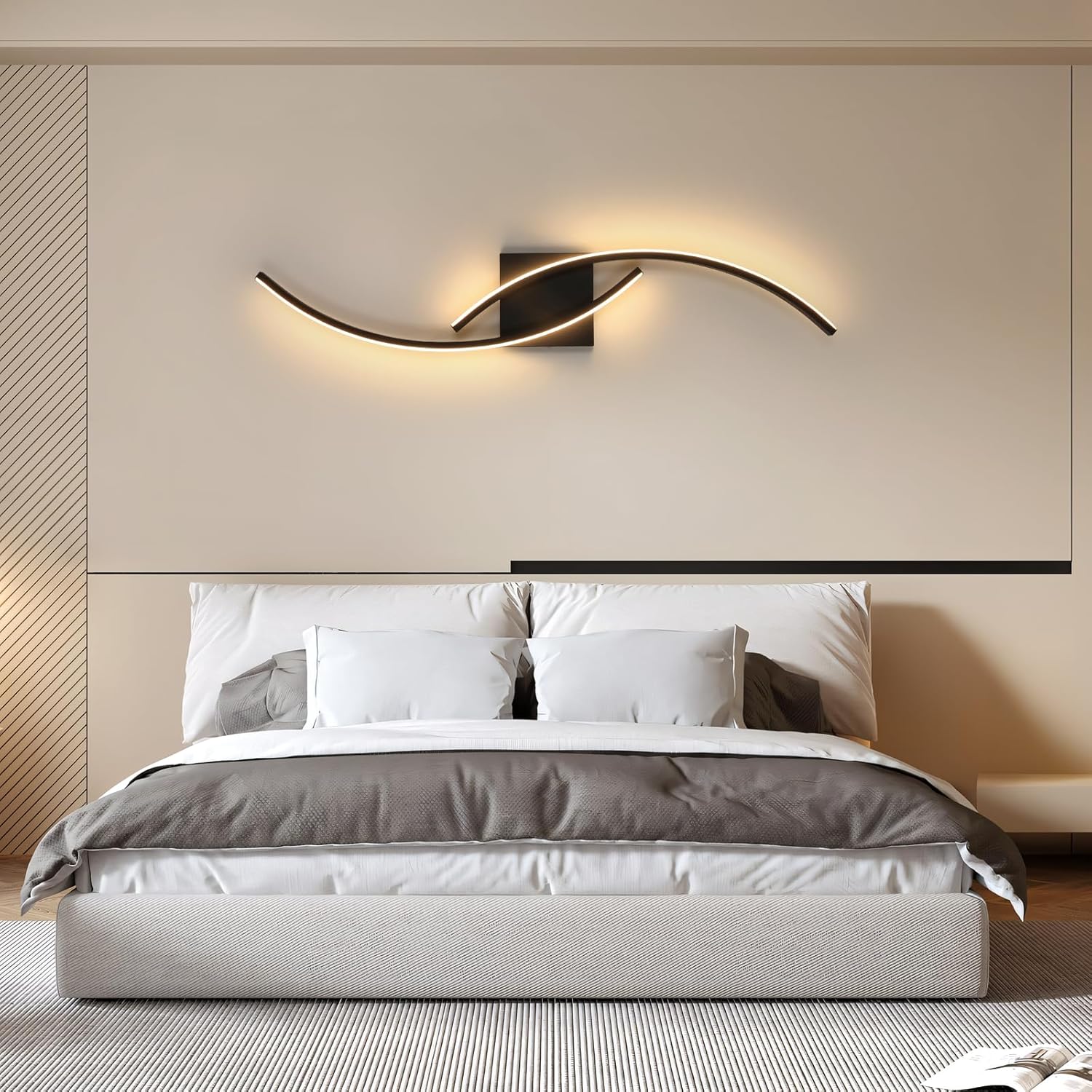 Wall Light - Black Aluminium Frame, Warm Light