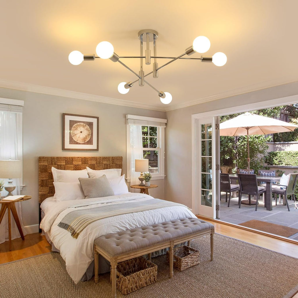 Ceiling Light - Chrome Metal Frame