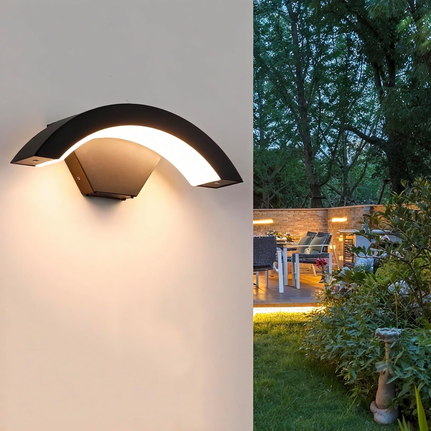 Wall Light - Black Metal Frame, Warm Light