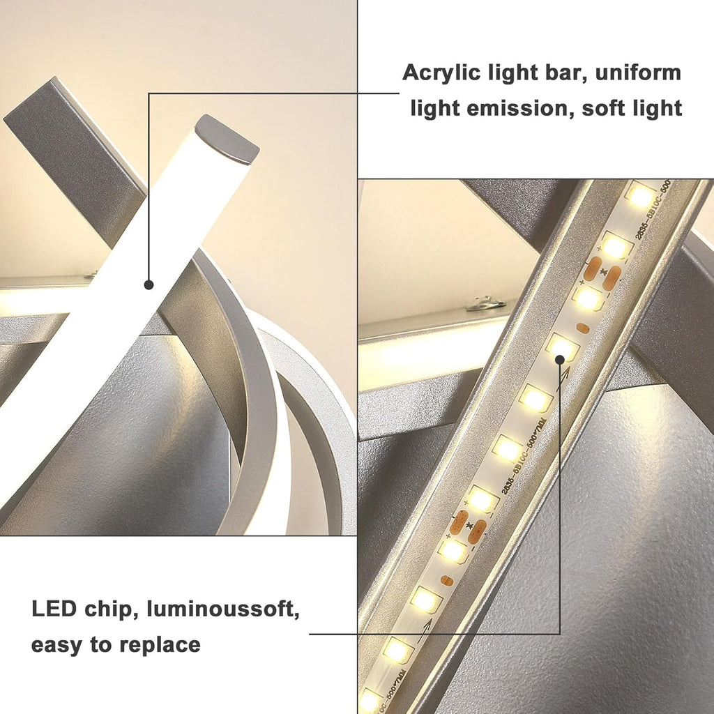 Wall Light - Silver Aluminium Frame, Natural Light