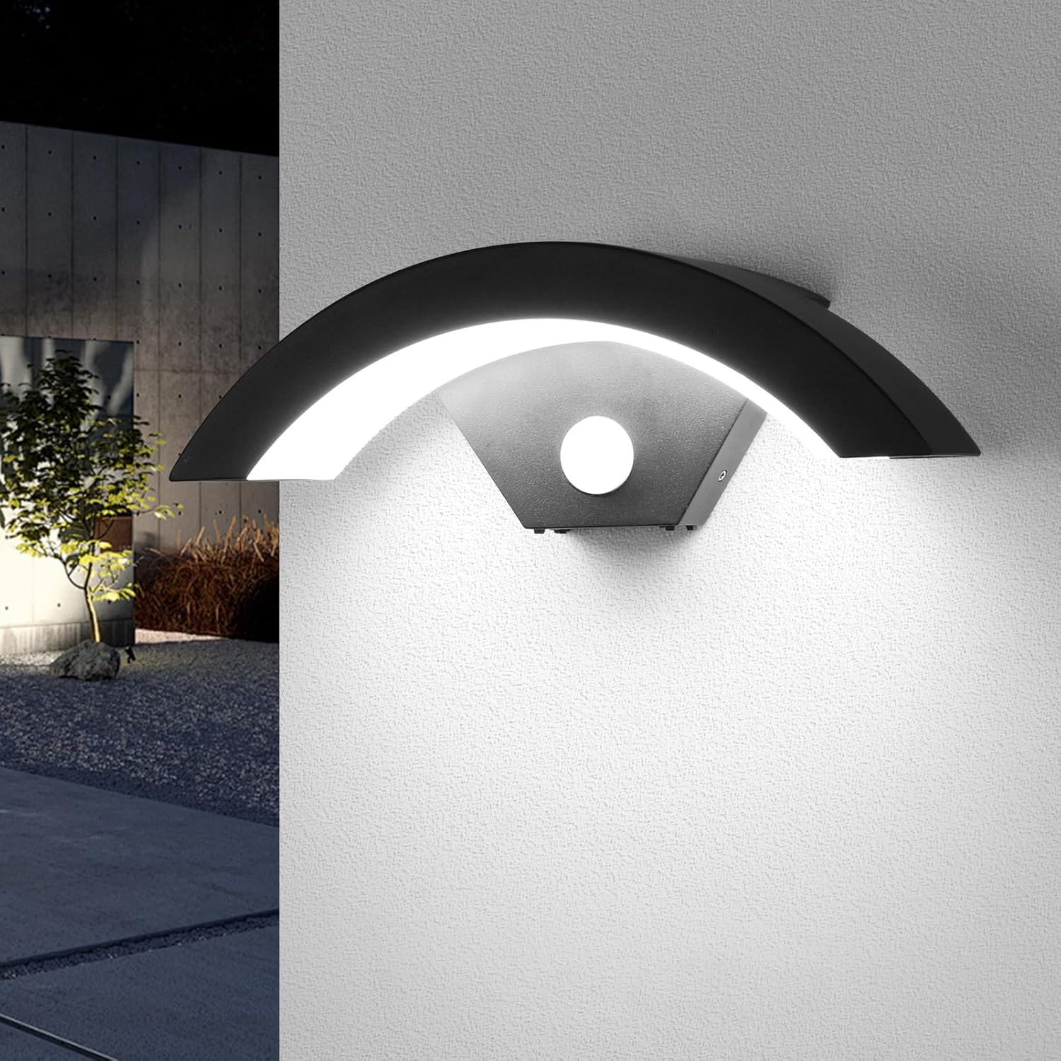 Wall Light - Black Metal Frame, White Light