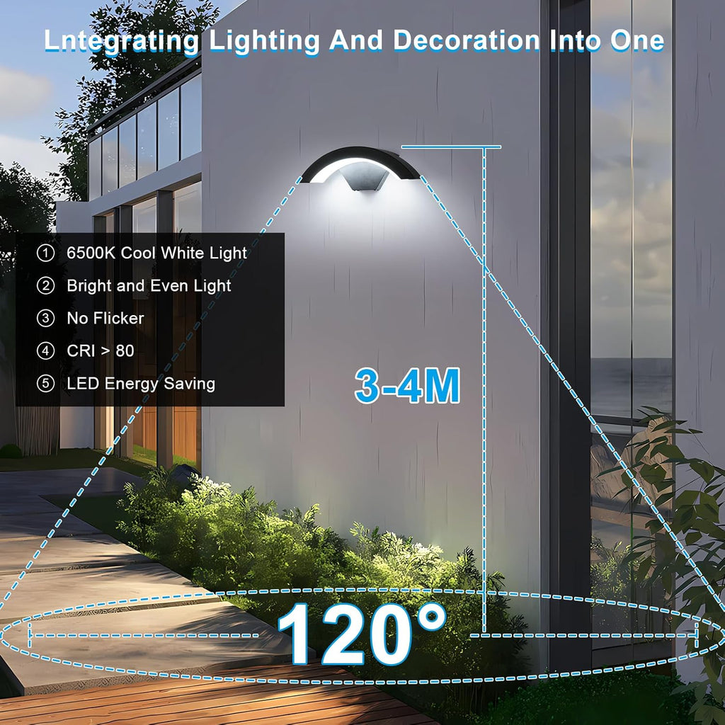 Wall Light - Black Metal Frame, White Light