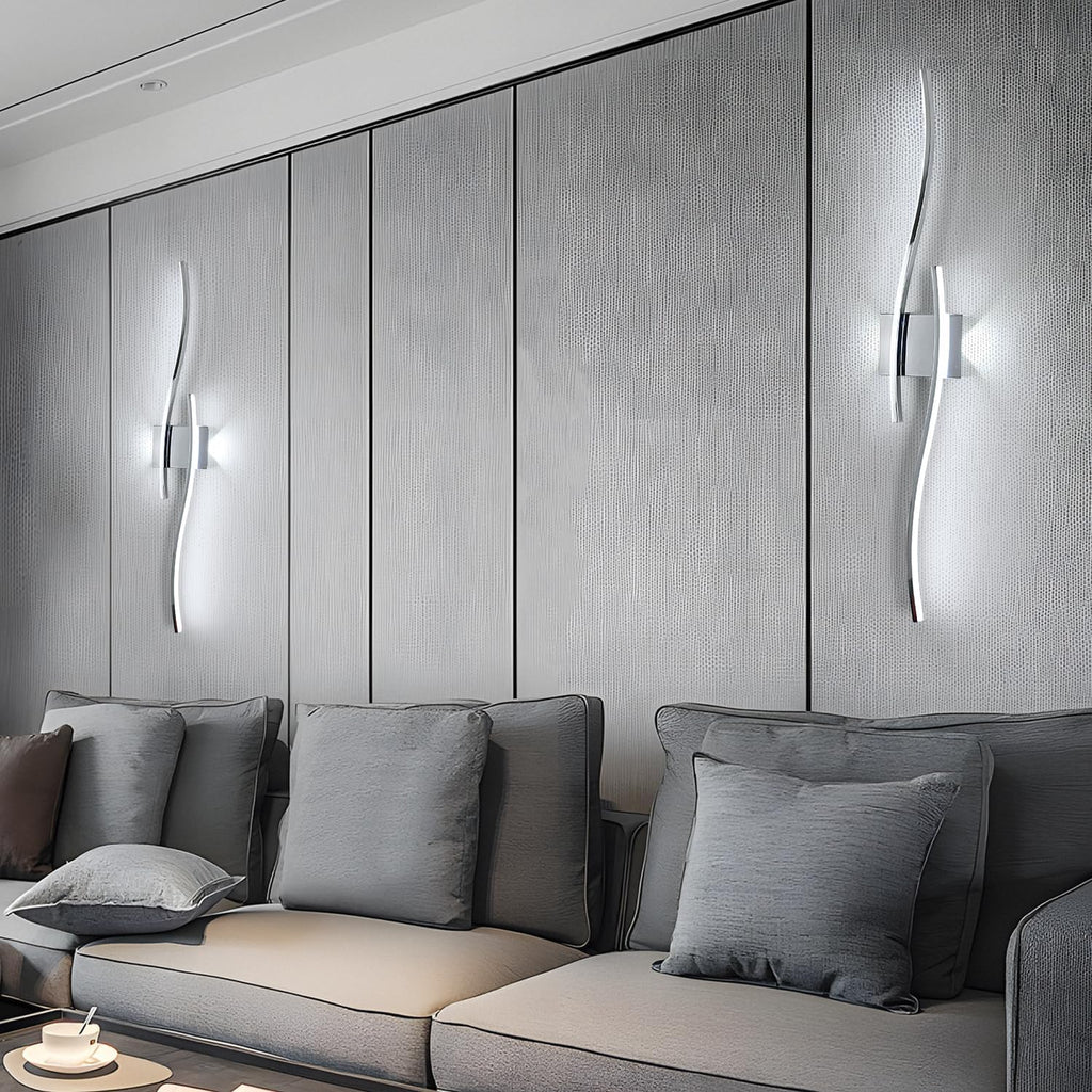 Wandleuchte - Rahmen aus verchromtem Aluminium, weißes Licht