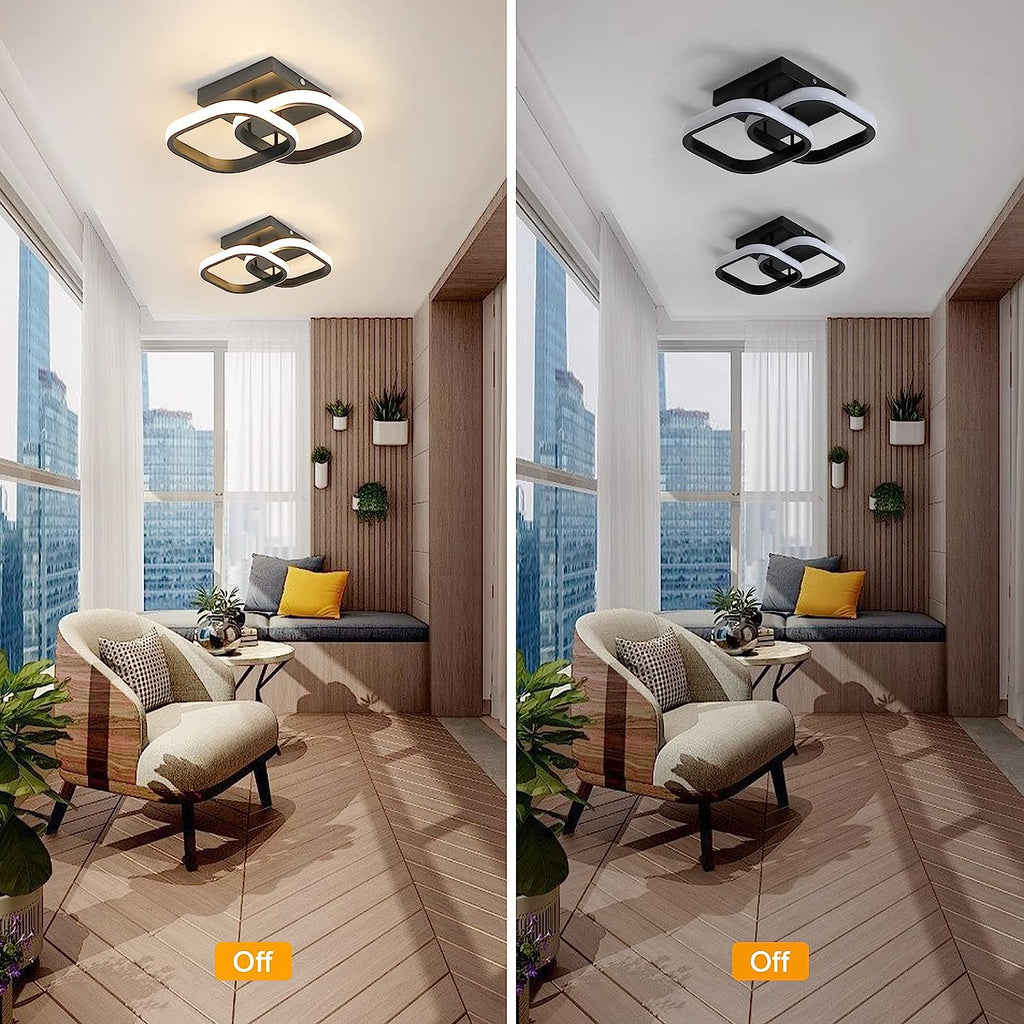 Ceiling Light - Black Aluminium Frame, Warm Light