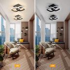 Ceiling Light - Black Aluminium Frame, Warm Light
