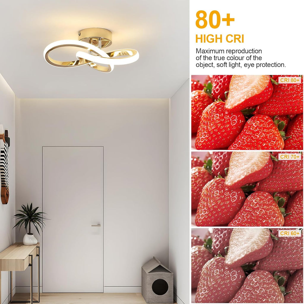 Ceiling Light - Gold Aluminium Frame, Natural Light