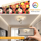 Ceiling Light - Chrome Aluminium Frame, Warm Light