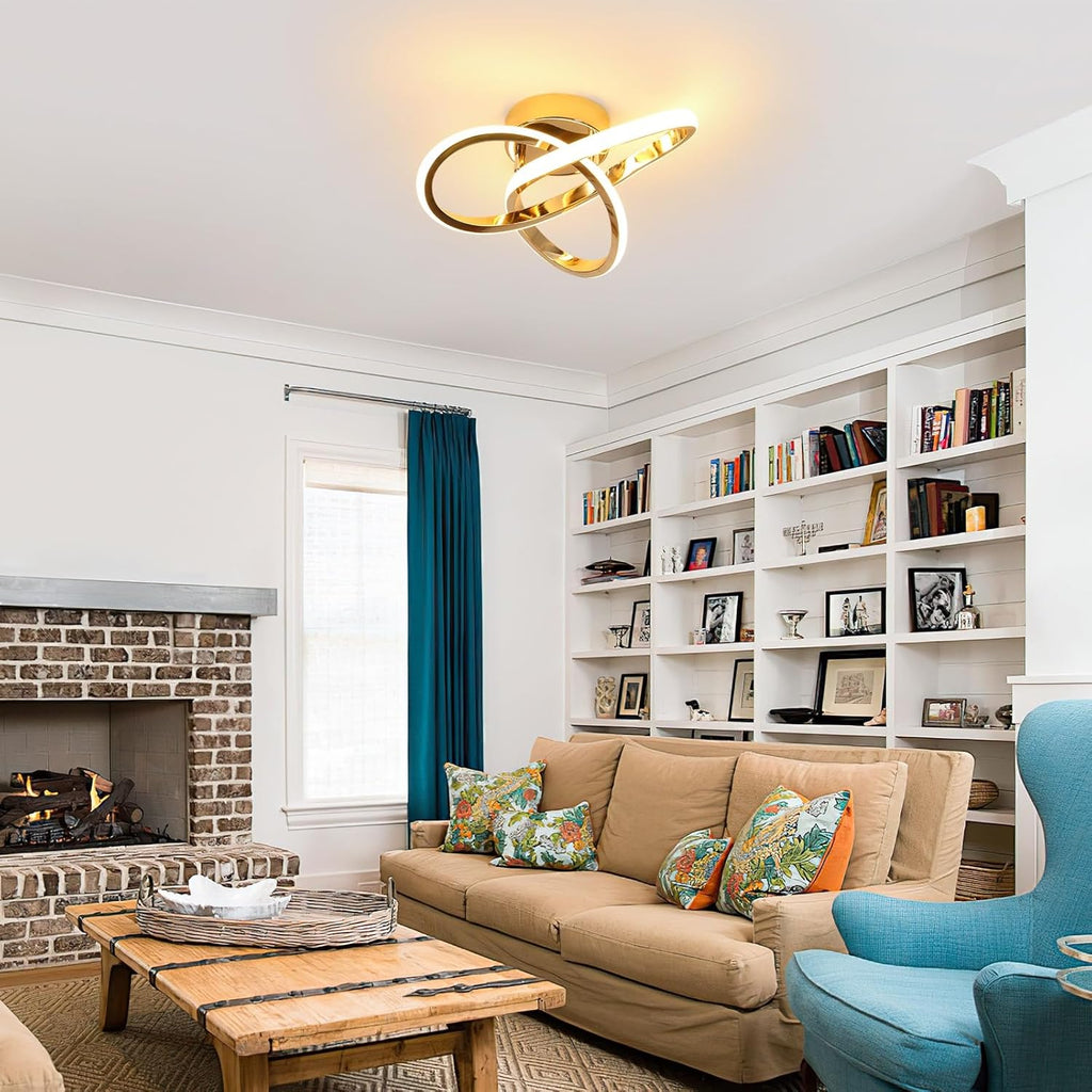 Ceiling Light - Gold Aluminium Frame, Warm Light