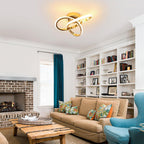 Ceiling Light - Gold Aluminium Frame, Warm Light