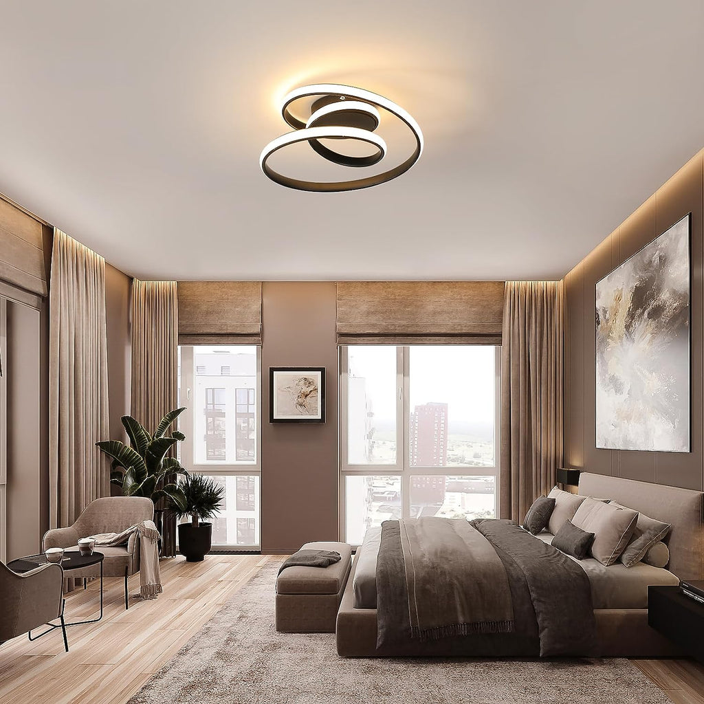 Ceiling Light - Black Aluminium Frame, Warm Light