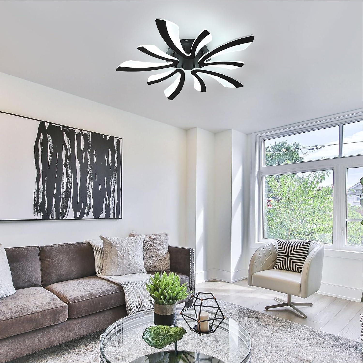 Ceiling Light - Black Acrylic Frame, Tunable and Dimmable