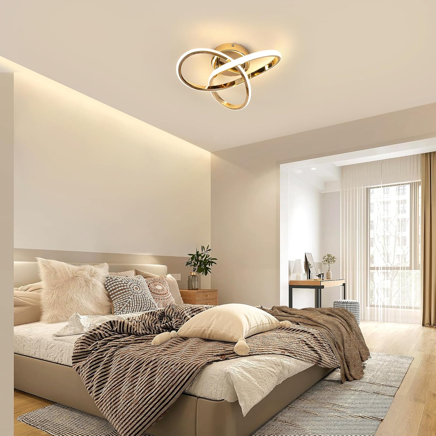 Ceiling Light - Gold Aluminium Frame, Natural Light
