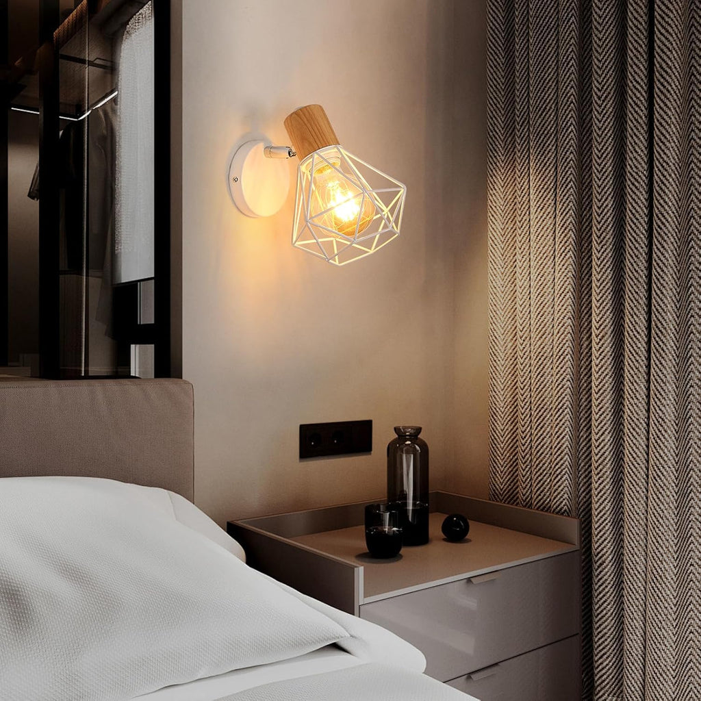 Wall Light - White Metal Frame