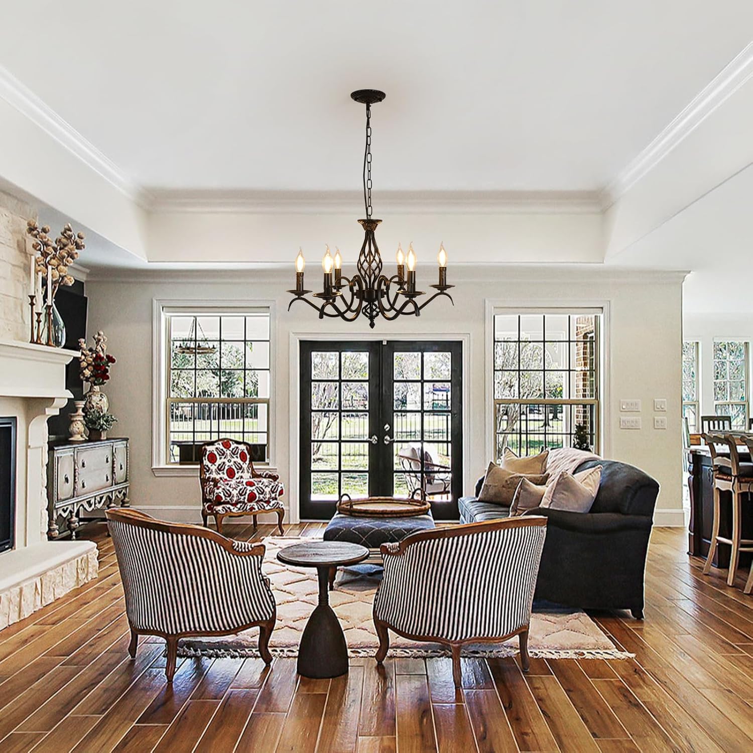 Chandeliers - Black Metal Frame