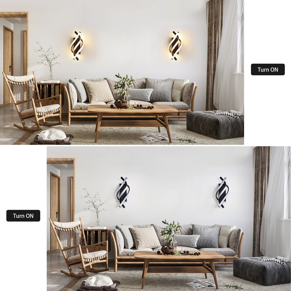 Wall Light - Black Aluminium Frame, Warm Light