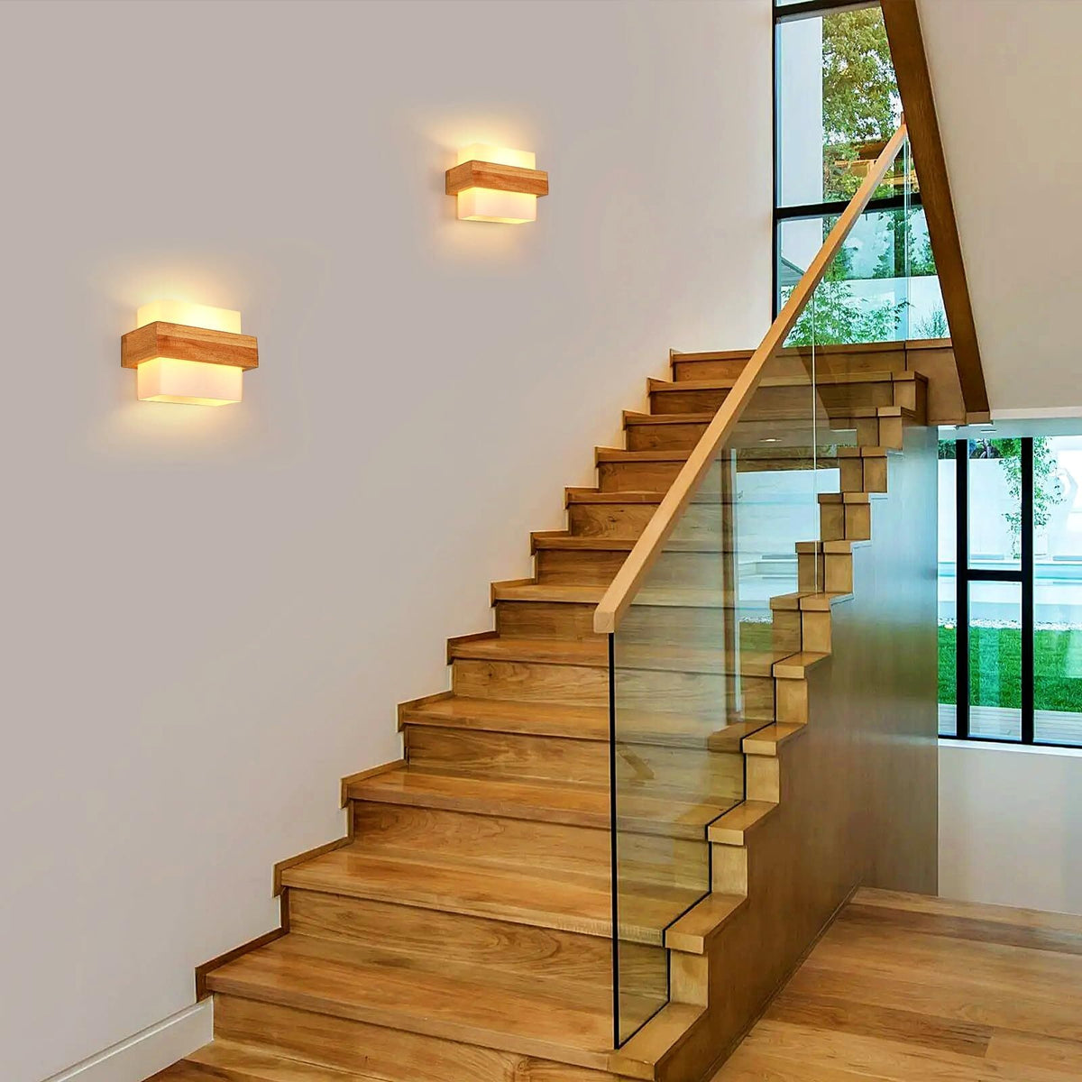 Wall Light - Wood Glass Frame
