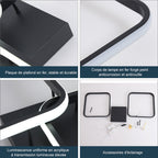 Ceiling Light - Black Aluminium Frame, White Light