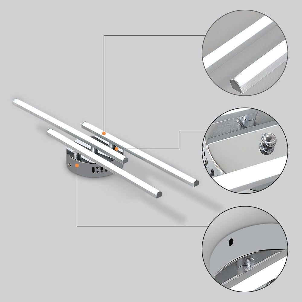 Ceiling Light - Silver Aluminium Frame, White Light