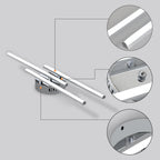 Ceiling Light - Silver Aluminium Frame, White Light