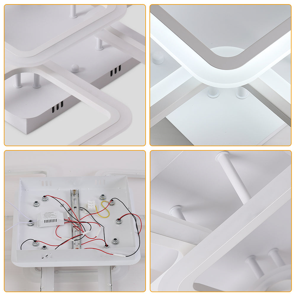 Ceiling Light - White Acrylic Frame, White Light