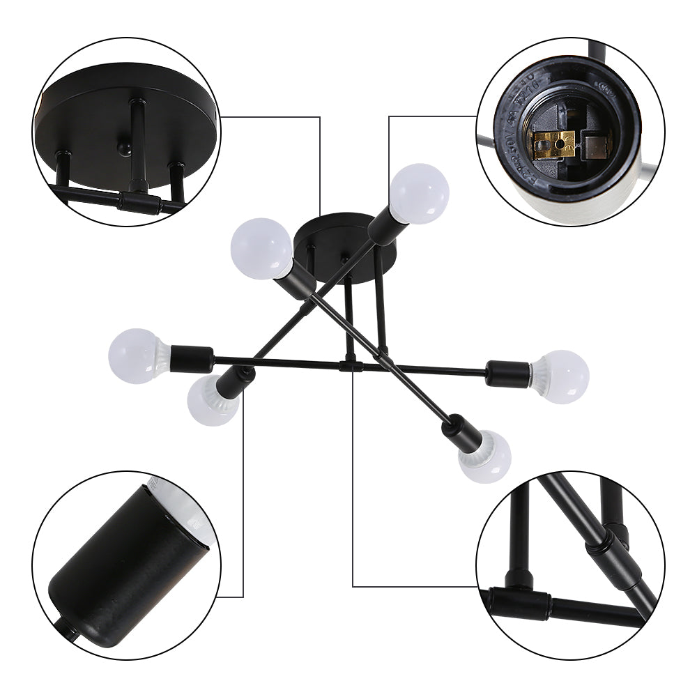 Ceiling Light - Black Metal Frame