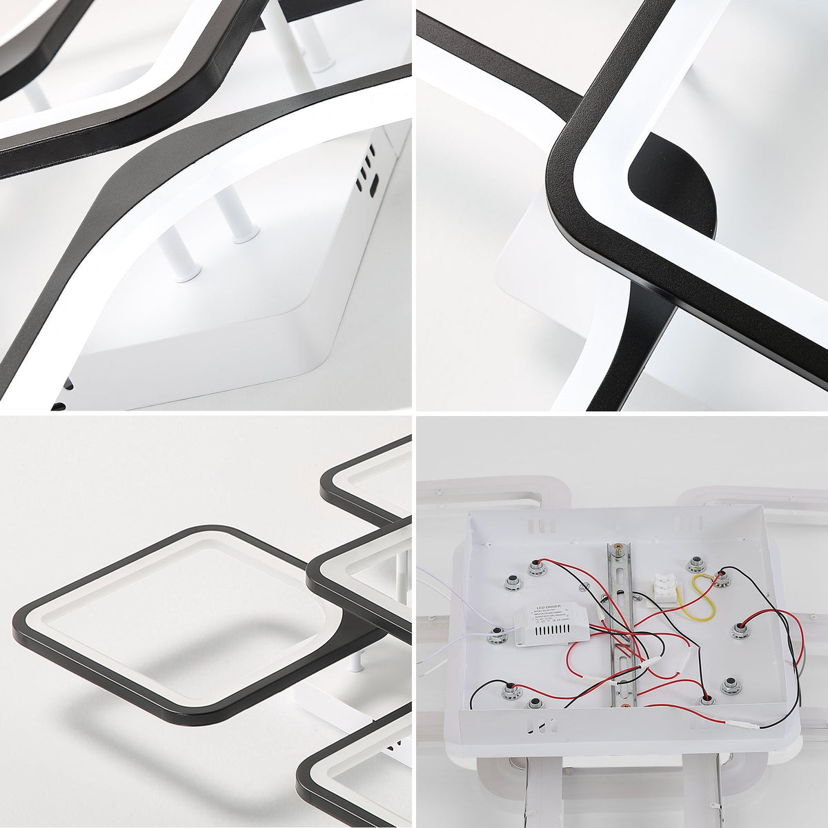 Ceiling Light - Black Acrylic Frame, White Light