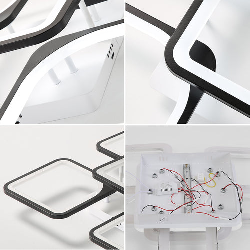 Ceiling Light - Black Acrylic Frame, White Light