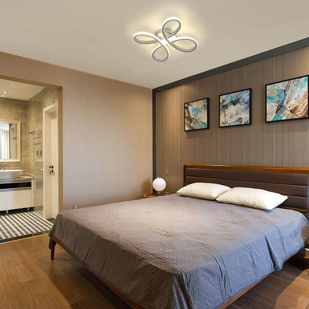 Ceiling Light - Silver Aluminium Frame, Natural Light
