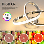 Ceiling Light - Chrome Aluminium Frame, Warm Light