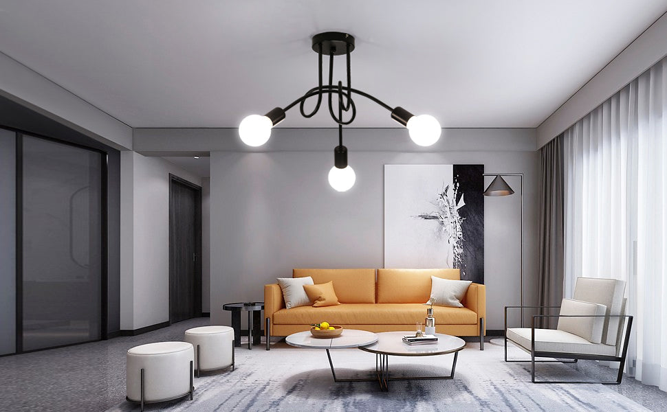 Ceiling Light - Black Metal Frame