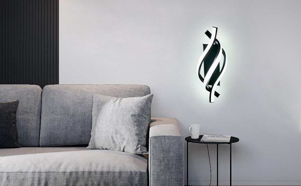 Wall Light - Black Aluminium Frame, White Light