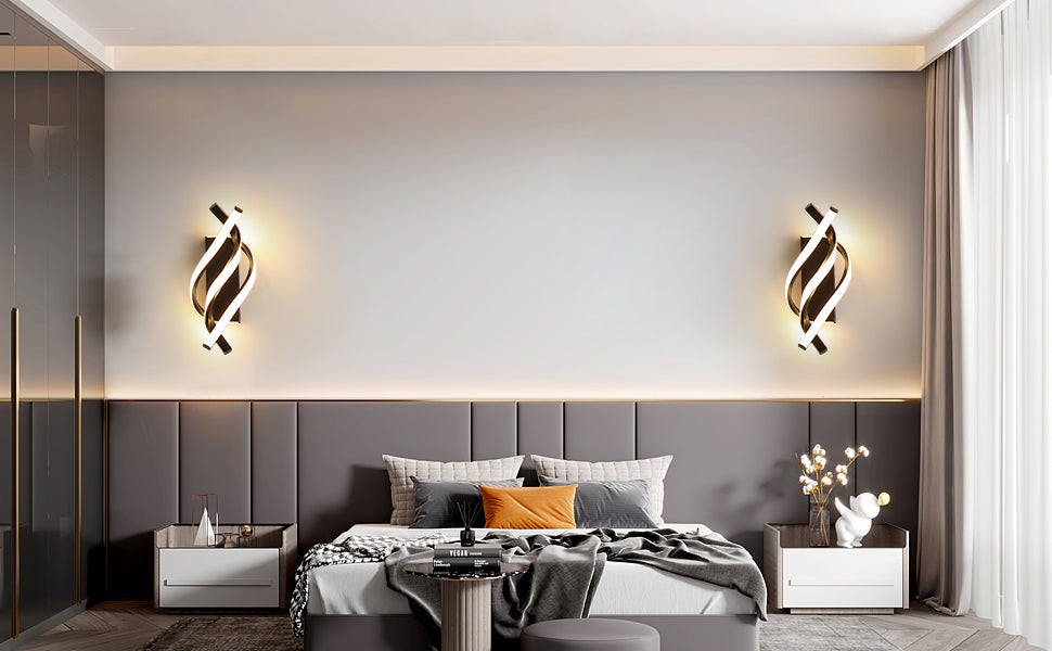Wall Light - Black Aluminium Frame, Warm Light