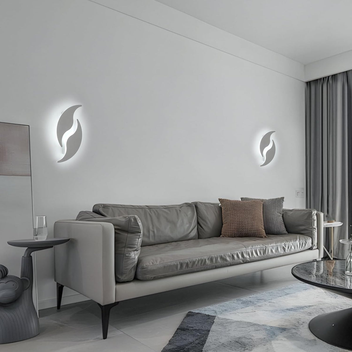 Wall Light - White Aluminum Frame, White Light