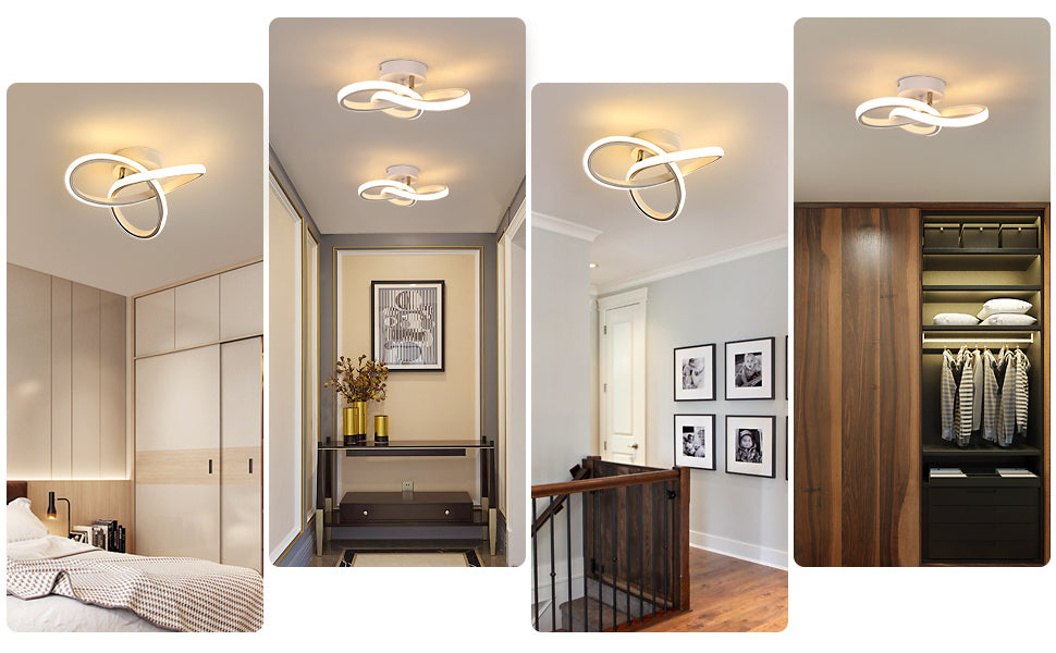 Ceiling Light - White Aluminium Frame, Warm Light
