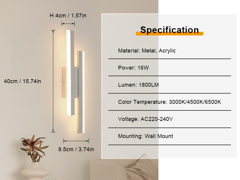 Wall Light - White Acrylic Frame, Tunable