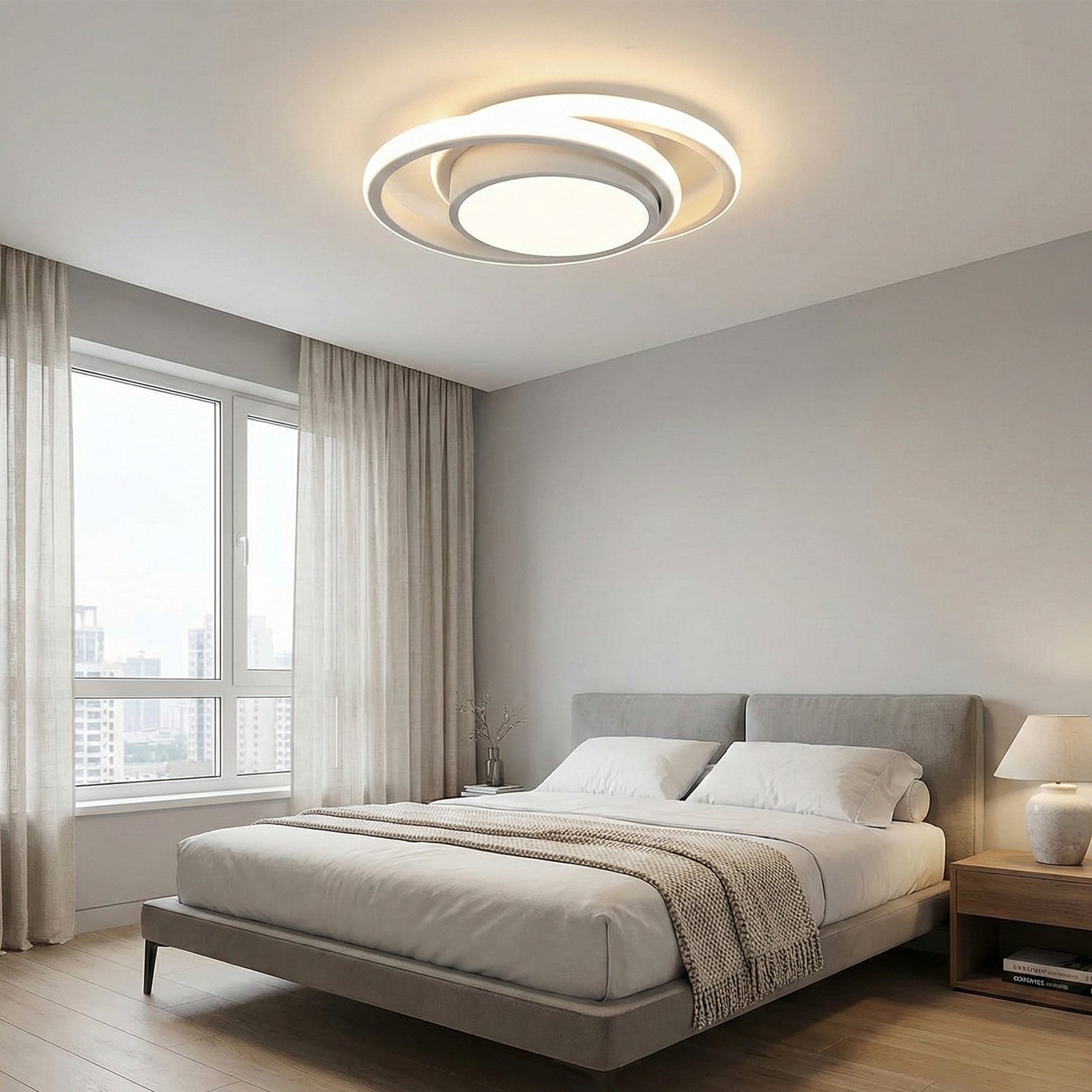 Ceiling Light - White Aluminium Frame, Natural Light