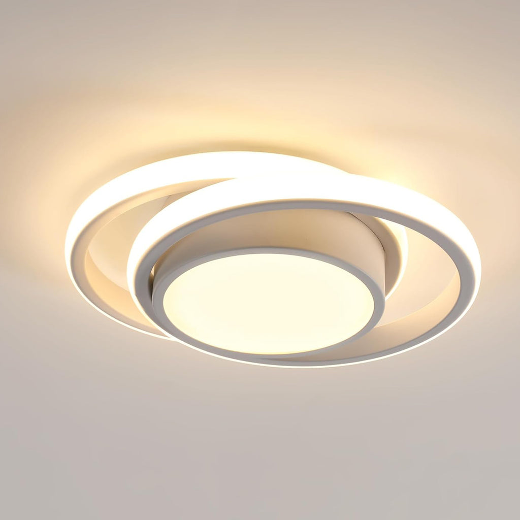 Ceiling Light - White Aluminium Frame, Warm Light