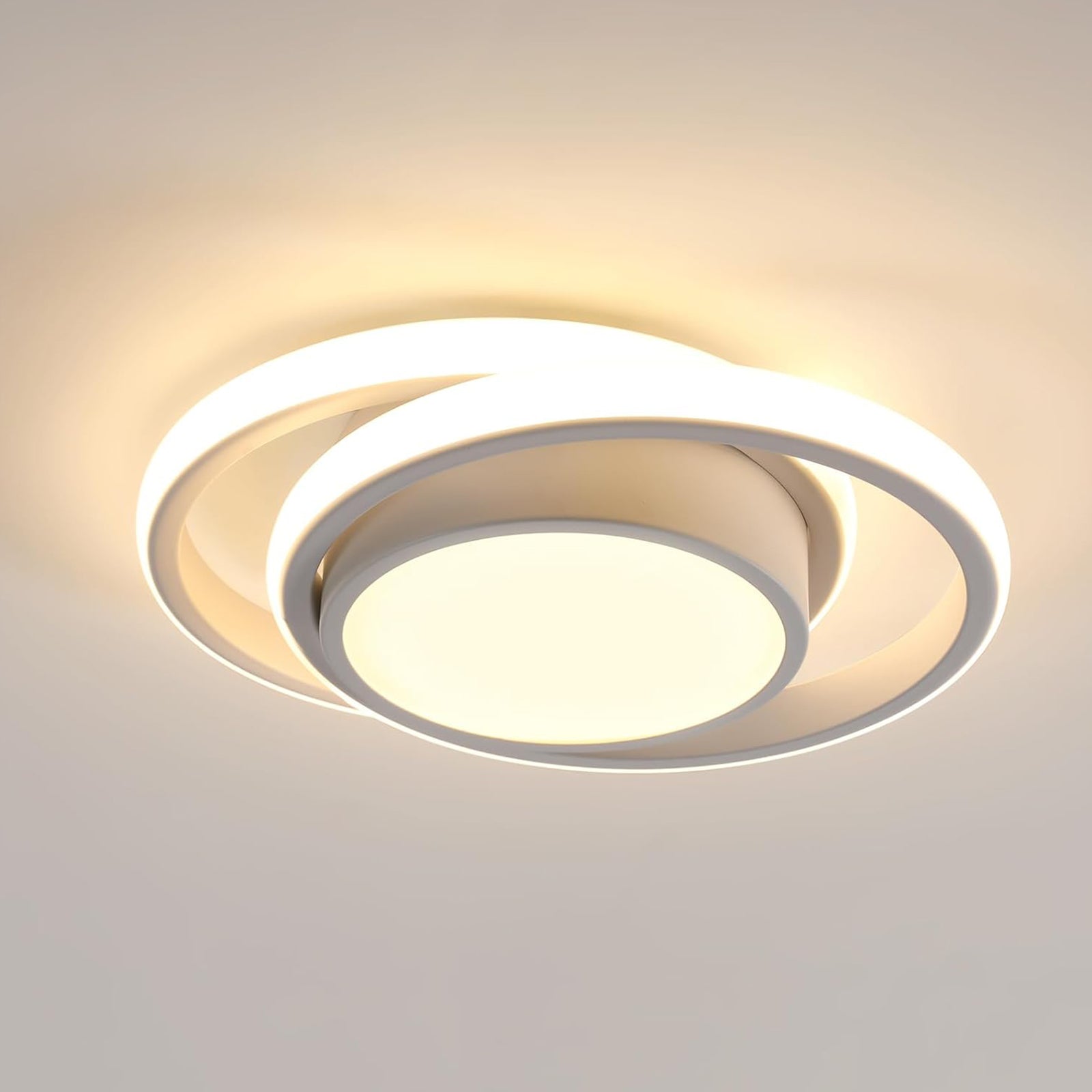 Ceiling Light - White Aluminium Frame, Warm Light